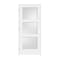 Codel Doors 36"x80"x1-3/8" Primed 3-Panel Equal Panel w/White Lami Glass Interior Shaker 7-1/4" RH Prehung Door 3068pri8433GLRH15714 - alternate 1